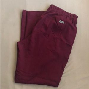 Wine colored medical scrub pants